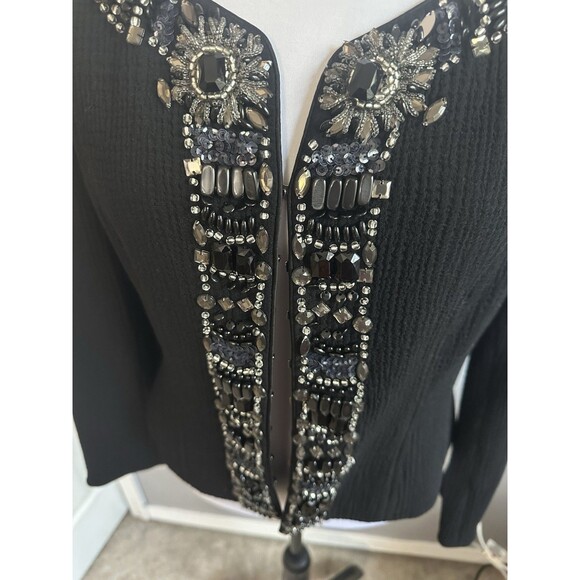 Rickie Freeman Teri Jon Womens Wool Embellished Blazer Beaded Jacket Size 6 EUC - Picture 2 of 10